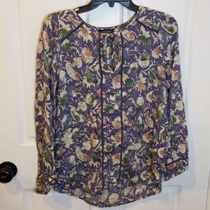 Lucky Brand Festival Floral Boho Blouse Small
